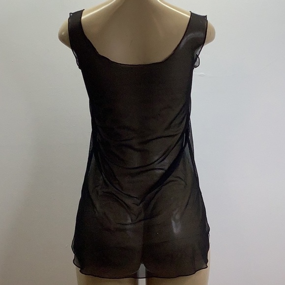 Zuliana Size S/M Black Mesh Cover Up Beach Dress. Made in USA. New With Tags - Picture 4 of 5